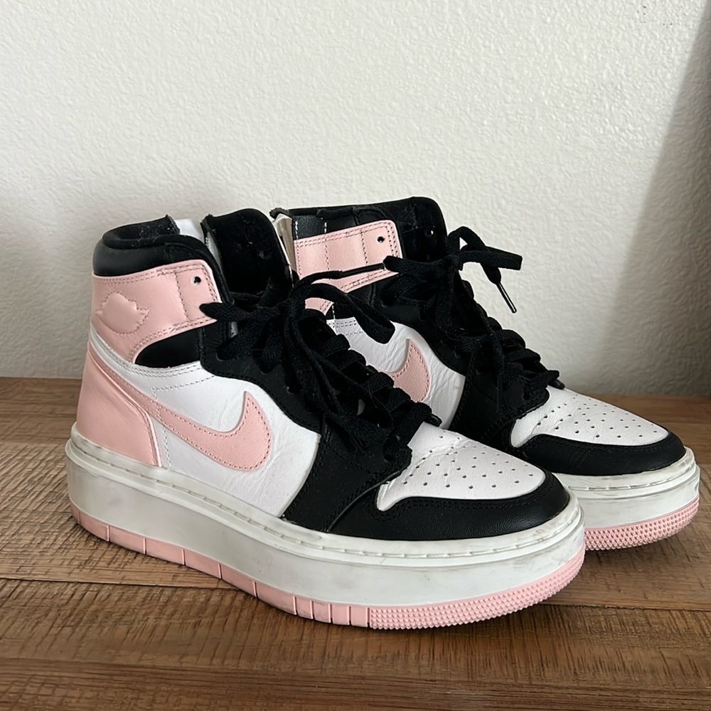Pink & black platform Jordan 1s